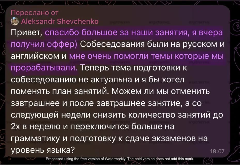 Alexander, Android developer's review of classes at Enlerno online business English school