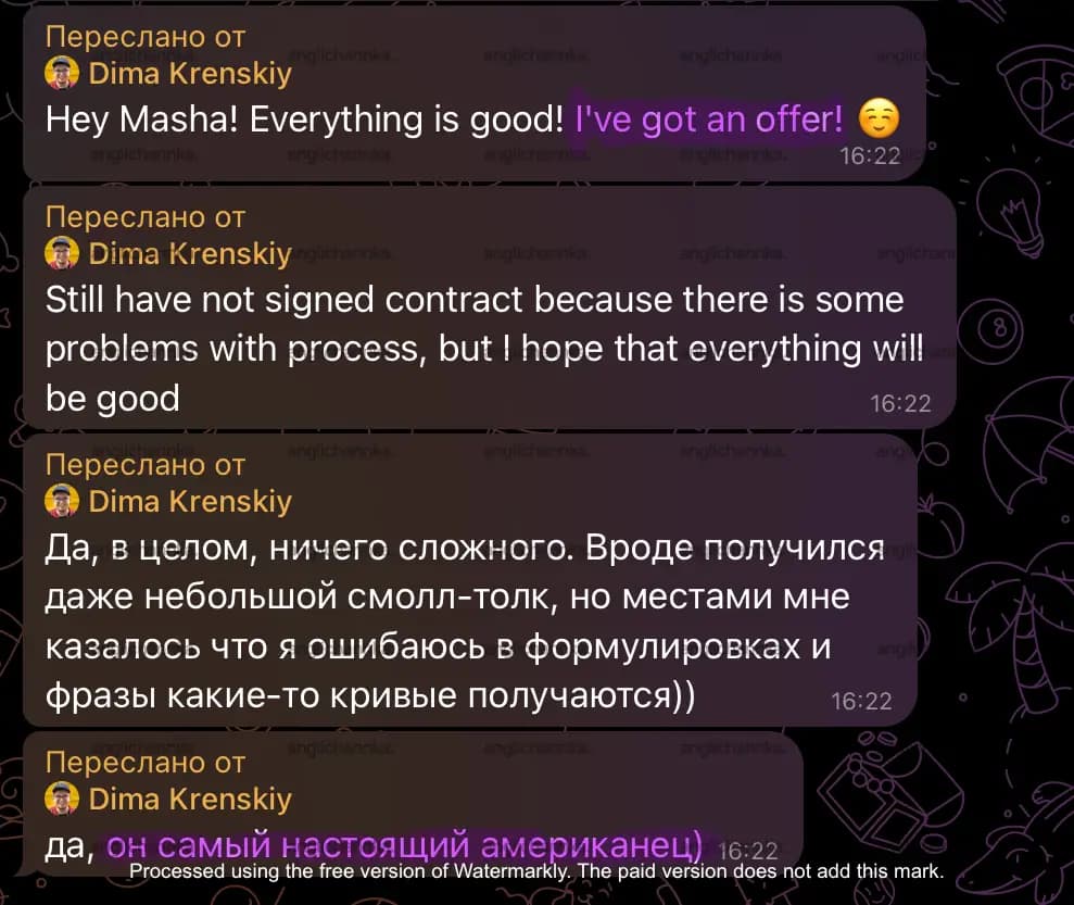 Dmitry, Senior Product Designer's review of classes at Enlerno online business English school